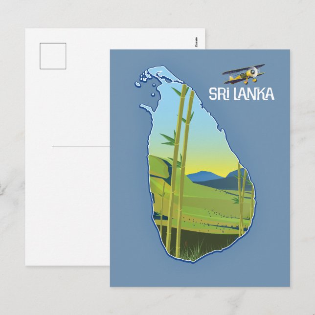 Sri Lanka travel map Holiday Postcard (Front/Back)