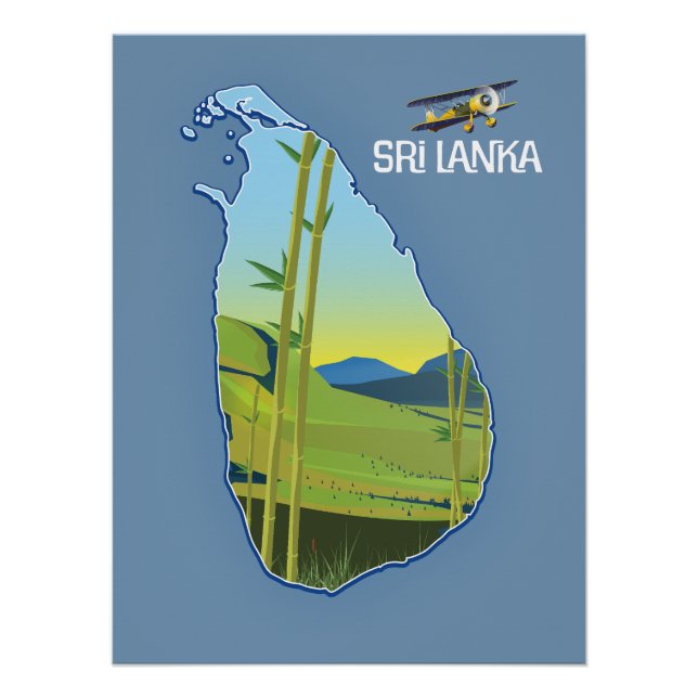 Sri Lanka travel map Poster (Front)