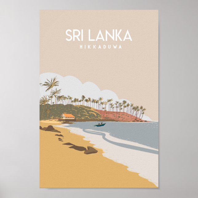 Sri lanka Travel poster Hikkaduwa (Front)