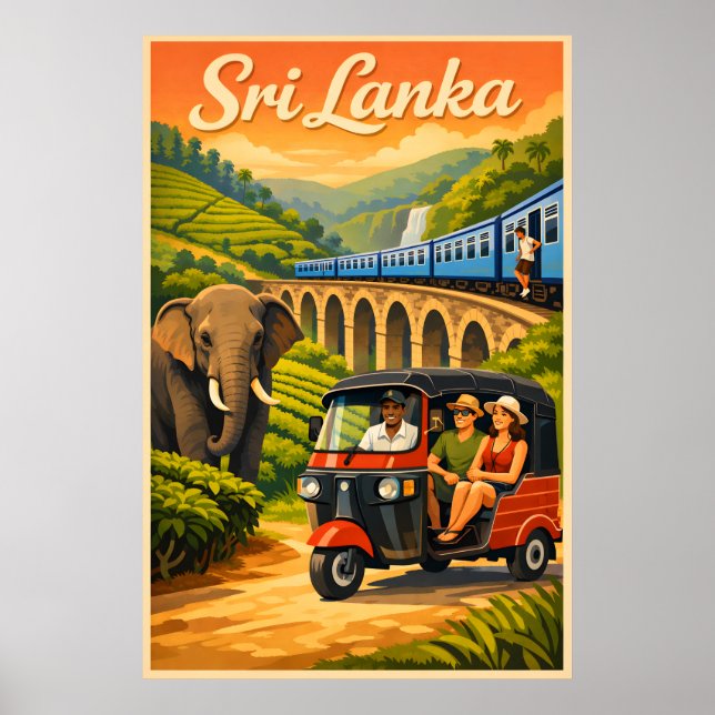 Sri Lanka - Vintage Travel Poster (Front)