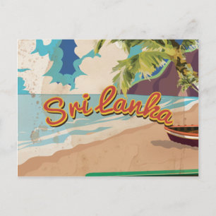 Sri Lanka Vintage Vacation Poster Postcard
