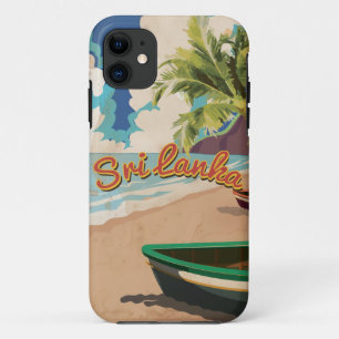 Sri Lanka Vintage Vacation Travel Poster iPhone 11 Case