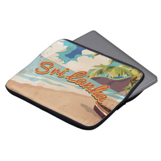 Sri Lanka Vintage Vacation Travel Poster Laptop Sleeve