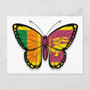 Sri Lankan Butterfly Flag Postcard