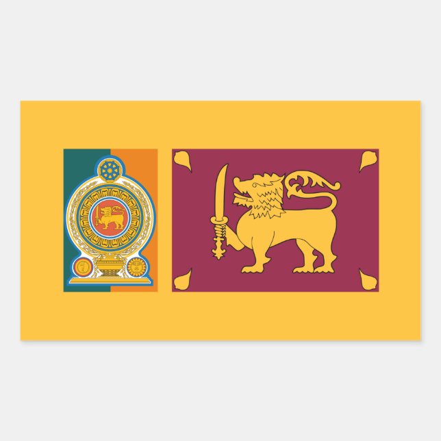 Sri Lankan Flag & Emblem, Flag of Sri Lanka Rectangular Sticker (Front)