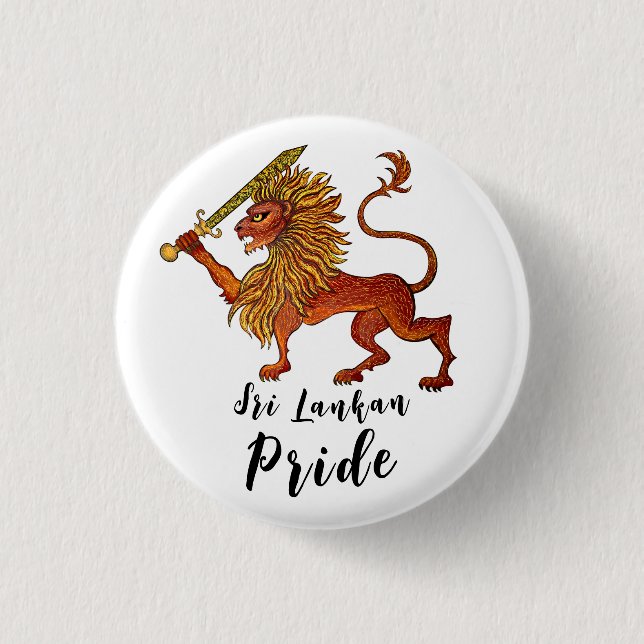 Sri Lankan flag lion Button (Front)