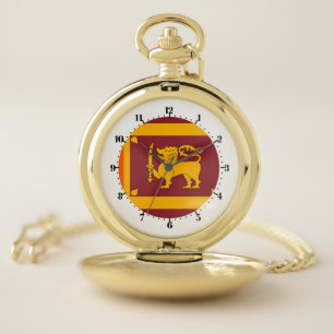 Sri Lankan flag Pocket Watch
