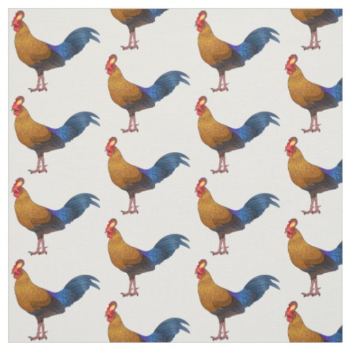 Sri Lankan junglefowl bird cartoon illustration  Fabric