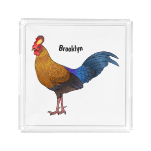 Sri Lankan junglefowl bird mapping illustration Acrylic Tray