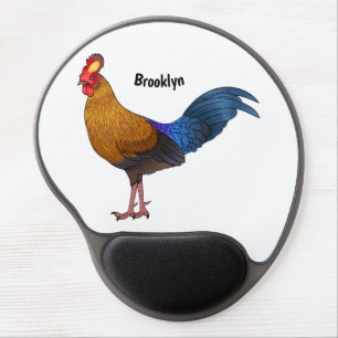 Sri Lankan junglefowl bird mapping illustration Gel Mouse Pad
