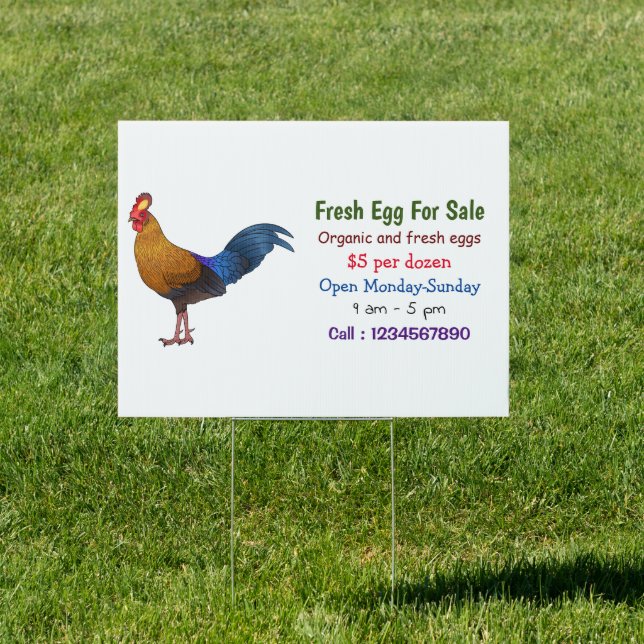 Sri Lankan junglefowl fresh egg sign for sale (Insitu)