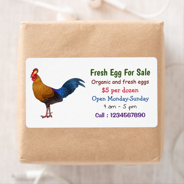 Sri Lankan junglefowl fresh egg sign for sale Label (Insitu)