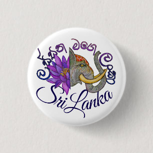 Sri Lankan souvenirs with Elephant and Lotus Button