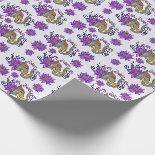 Sri Lankan souvenirs with Elephant and Lotus Wrapping Paper