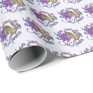 Sri Lankan souvenirs with Elephant and Lotus Wrapping Paper