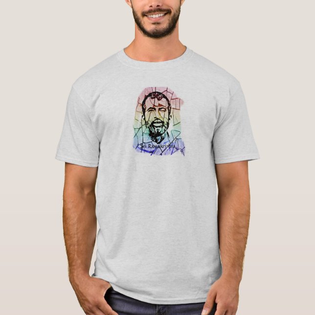 Sri Ramakrishna Stained Glass Design T-Shirt (Front)