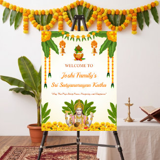 Sri Satyanarayan Katha Welcome Board