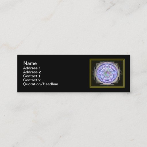 Customizable Sri Yantra13 Skinny 3"x1" Business Card
