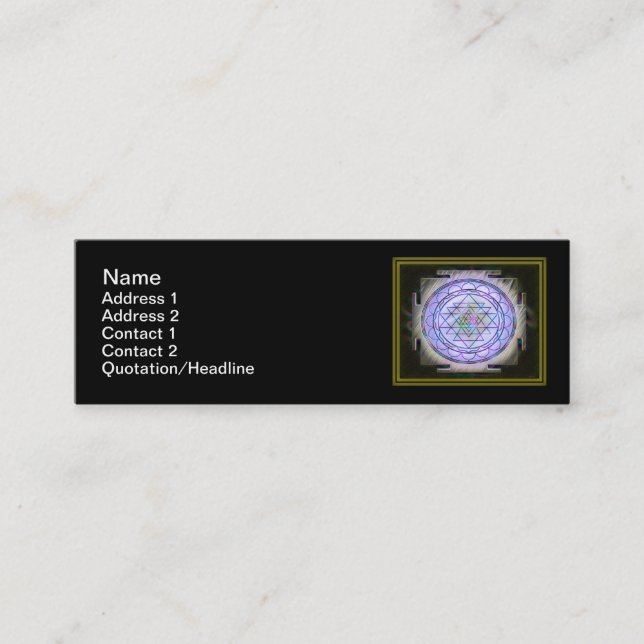 Sri Yantra13 Skinny 3"x1" Business Card (Front)