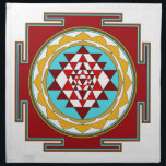 Sri Yantra1 Napkin<br><div class="desc">Sri Yantra is a diagram formed by nine interlocking triangles that surround and radiate out from the central (bindu) point and is viewed as sacred, normally allowing the observer to settle into a higher or heightened state of awareness.</div>