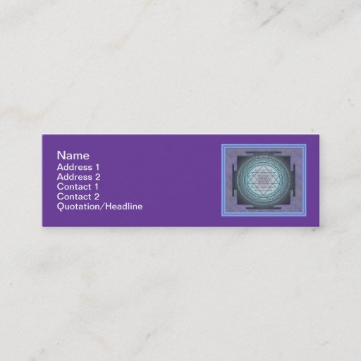 Customizable Sri Yantra5 Skinny 3"x1" Business Card