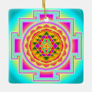 Sri Yantra Ceramic Ornament