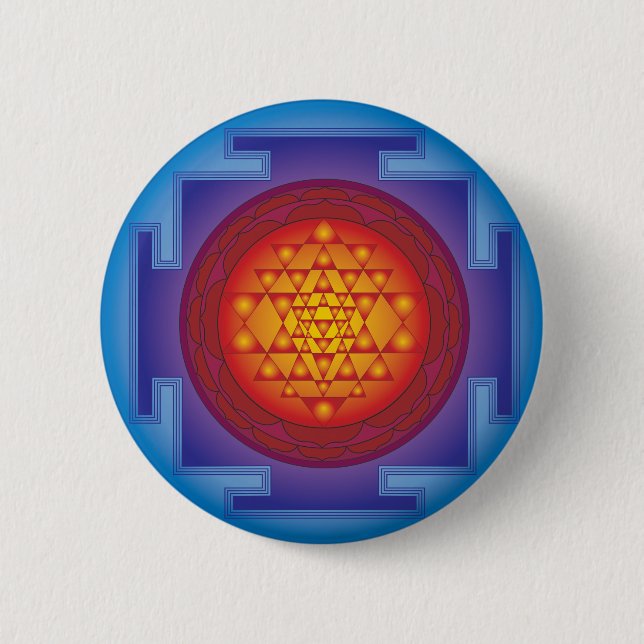 SRI YANTRA - FLAME PINBACK BUTTON (Front)