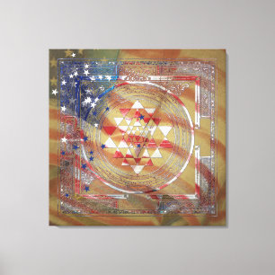 Sri Yantra for America - Wrapped Canvas Print