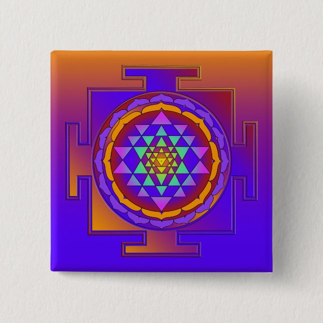 SRI YANTRA full colored + your ideas Button (Front)