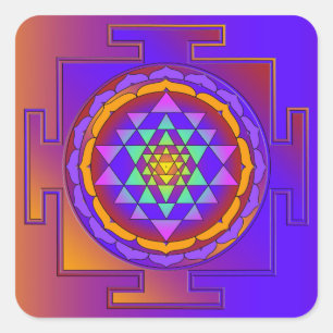 SRI YANTRA full colored + your ideas Square Sticker
