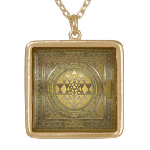 golden shri yantra pendant