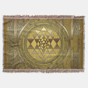 Sri Yantra Gold - Throw Blanket