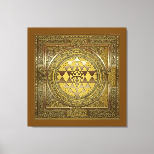 Sri Yantra Gold - Wrapped Canvas (Front)