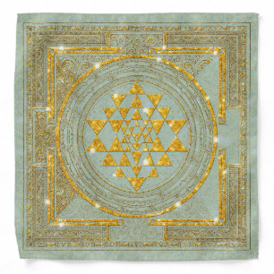 Sri Yantra Golden Glitter - Bandana