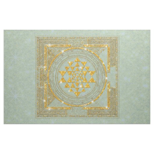 Sri Yantra Golden Glitter - Fabric