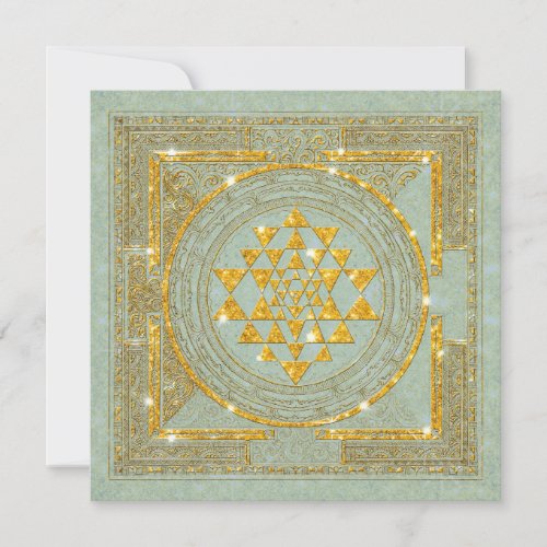 Sri Yantra Golden Glitter _ Invitation Card
