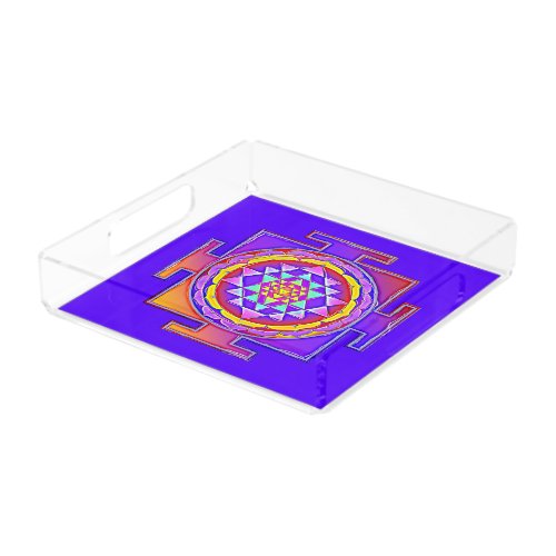 Sri Yantra _ Hinduism Symbol Design 1 Acrylic Tray