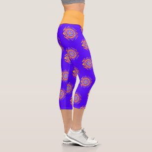 Sri Yantra - Hinduism Symbol Design 1 Capri Leggings