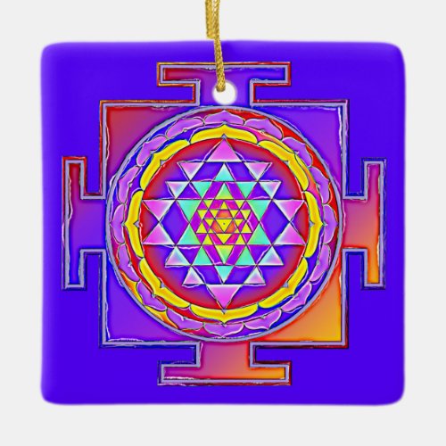 Sri Yantra _ Hinduism Symbol Design 1 Ceramic Ornament
