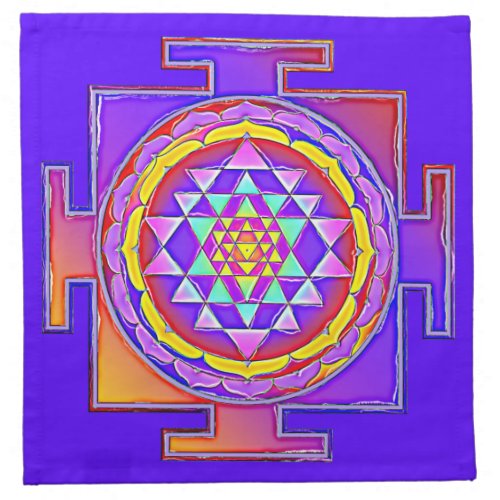 Sri Yantra _ Hinduism Symbol Design 1 Cloth Napkin
