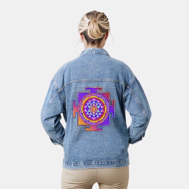 Sri Yantra - Hinduism Symbol Design 1 Denim Jacket (Model)