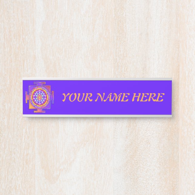 Sri Yantra - Hinduism Symbol Design 1 Door Sign (Front)