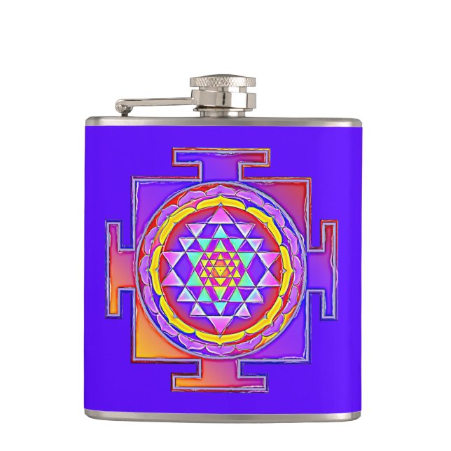 Sri Yantra - Hinduism Symbol Design 1 Flask (Front)