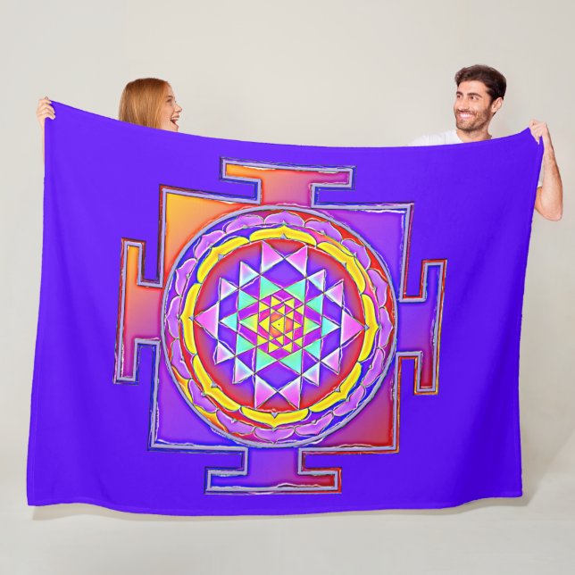 Sri Yantra - Hinduism Symbol Design 1 Fleece Blanket (In Situ)