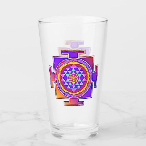 Sri Yantra _ Hinduism Symbol Design 1 Glass