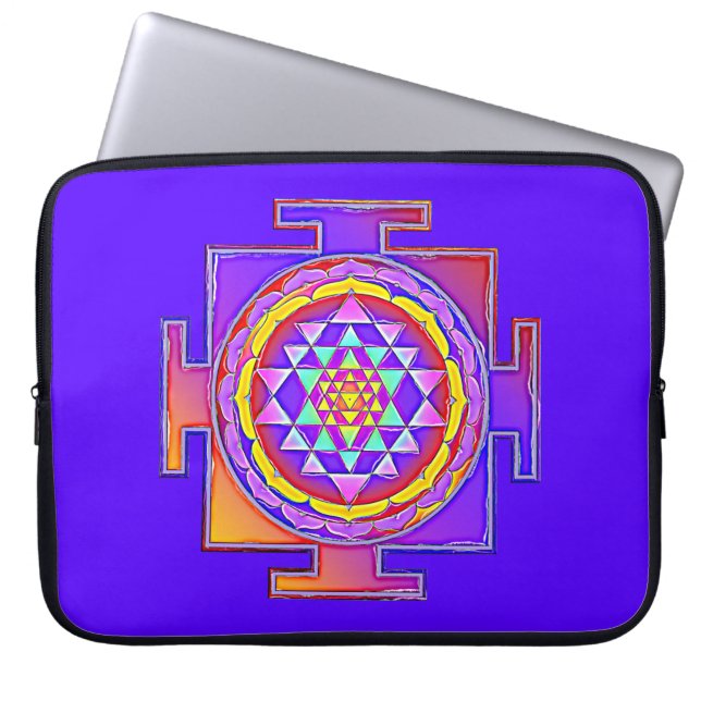 Sri Yantra - Hinduism Symbol Design 1 Laptop Sleeve (Front)