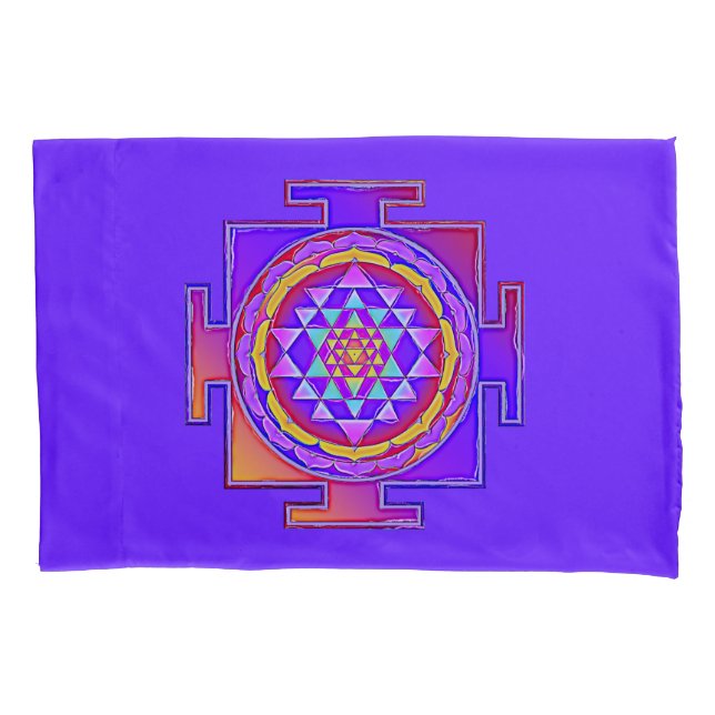 Sri Yantra - Hinduism Symbol Design 1 Pillow Case (Front)