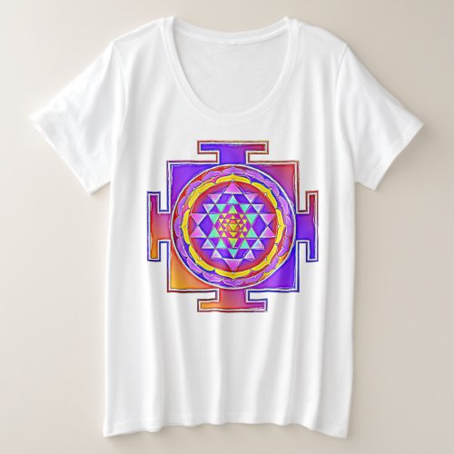 Sri Yantra _ Hinduism Symbol Design 1 Plus Size T_Shirt
