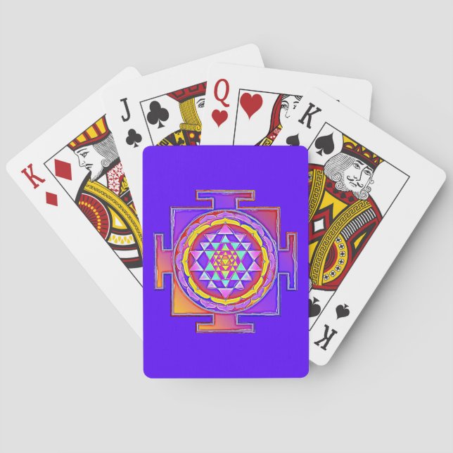 Sri Yantra - Hinduism Symbol Design 1 Poker Cards (Back)
