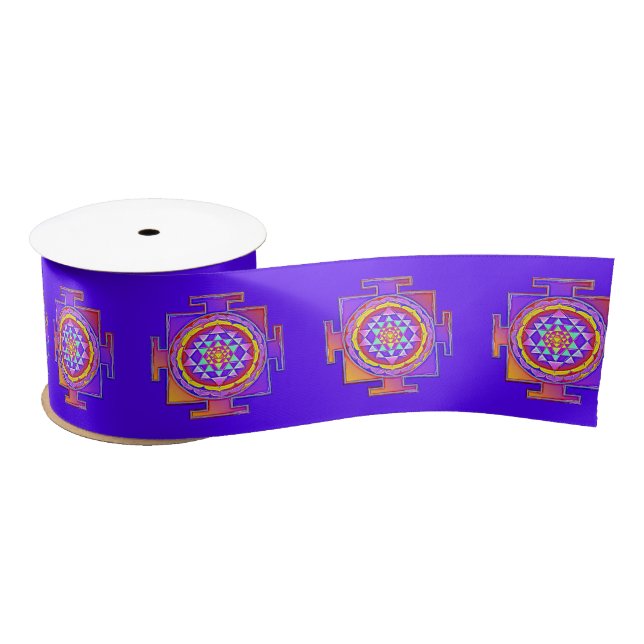 Sri Yantra - Hinduism Symbol Design 1 Satin Ribbon (Spool)
